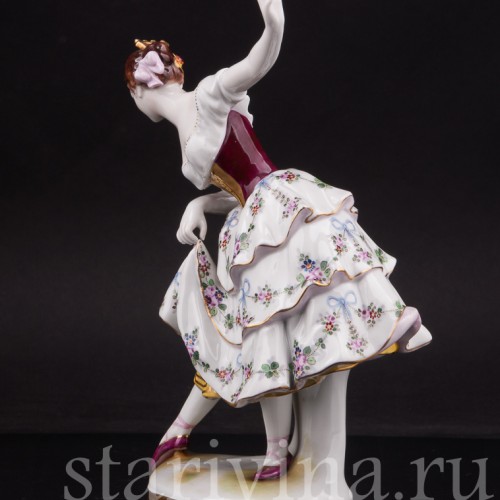 Фарфоровая статуэтка танцовщицы Фанни Эльслер, Volkstedt, Германия, до 1935 г.