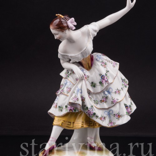 Фарфоровая статуэтка танцовщицы Фанни Эльслер, Volkstedt, Германия, до 1935 г.