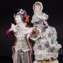 Парные фарфоровые статуэтки Галантная пара, кружевная, Германия, кон. 19 века.