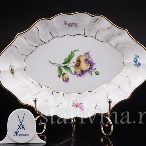 Декоративное фарфоровое блюдо Жёлтый мак Meissen, Германия, 1924-1934 гг.