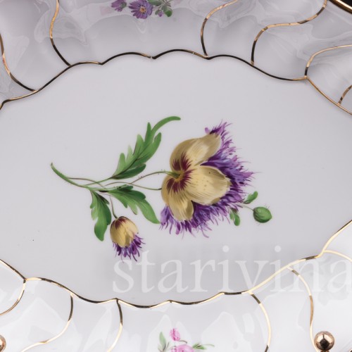 Декоративное фарфоровое блюдо Жёлтый мак Meissen, Германия, 1924-1934 гг.