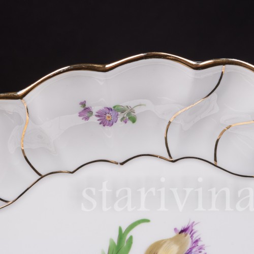 Декоративное фарфоровое блюдо Жёлтый мак Meissen, Германия, 1924-1934 гг.