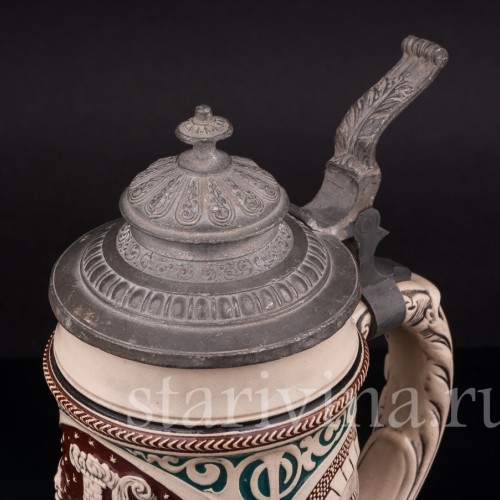 Старинная пивная кружка Пекарь, 1/2 л, Rosskopf & Gerz, Германия, кон. 19 - нач. 20 в.