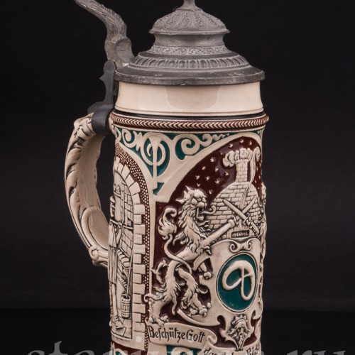 Старинная пивная кружка Пекарь, 1/2 л, Rosskopf & Gerz, Германия, кон. 19 - нач. 20 в.