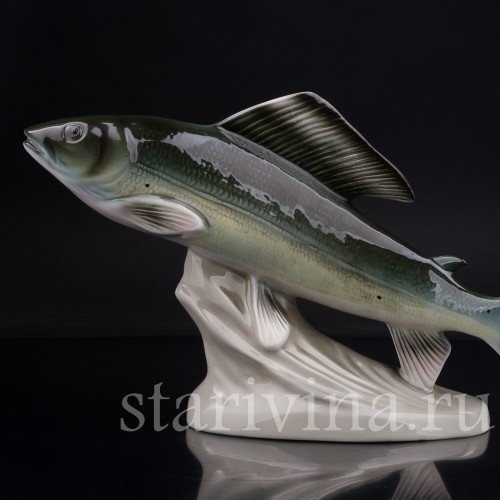 Фарфоровая статуэтка рыбы Хариус, Royal Dux, Чехия, 1990 гг.