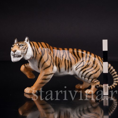 Статуэтка из фарфора Охотящийся тигр, Hutschenreuther, Германия, 1970 гг.