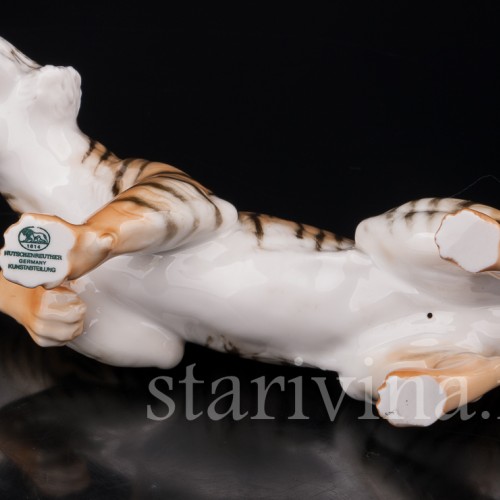 Статуэтка из фарфора Охотящийся тигр, Hutschenreuther, Германия, 1970 гг.