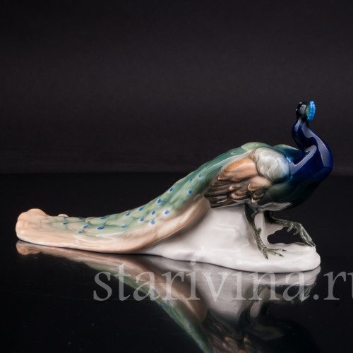 Фигурка птицы из фарфора Павлин, Karl Ens, Германия, 1920-30 гг.