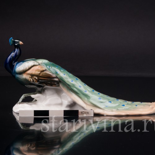 Фигурка птицы из фарфора Павлин, Karl Ens, Германия, 1920-30 гг.
