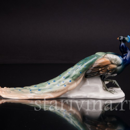 Фигурка птицы из фарфора Павлин, Karl Ens, Германия, 1920-30 гг.