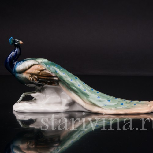 Фигурка птицы из фарфора Павлин, Karl Ens, Германия, 1920-30 гг.