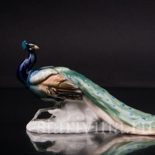 Фигурка птицы из фарфора Павлин, Karl Ens, Германия, 1920-30 гг.