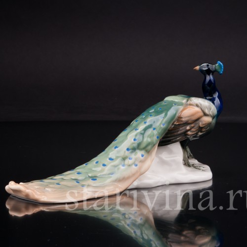 Фигурка птицы из фарфора Павлин, Karl Ens, Германия, 1920-30 гг.