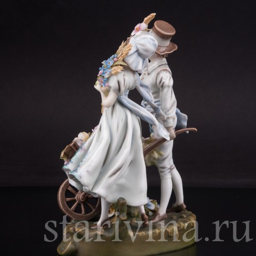 Фарфоровая статуэтка Страна цветов, пара Volkstedt, Германия, кон. 19 в.