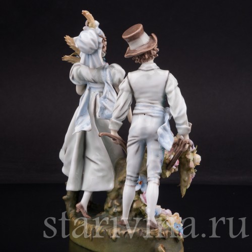 Фарфоровая статуэтка Страна цветов, пара Volkstedt, Германия, кон. 19 в.