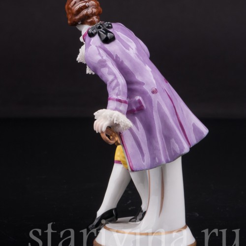 Фигурка из фарфора Кавалер со шпагой, кружевная миниатюра, Muller & Co, Германия, нач. 20 века.