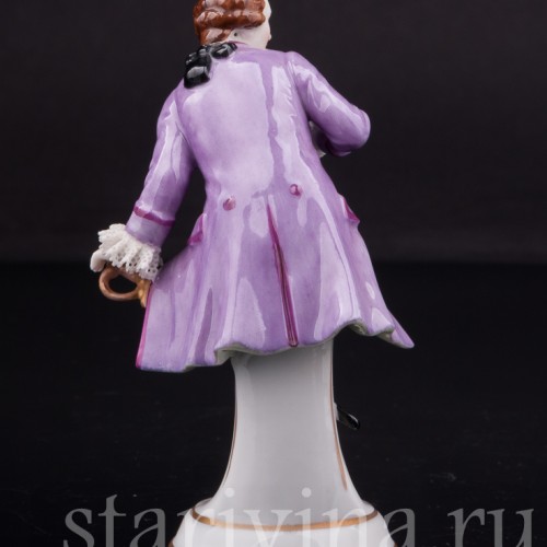 Фигурка из фарфора Кавалер со шпагой, кружевная миниатюра, Muller & Co, Германия, нач. 20 века.