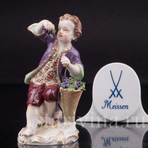 Статуэтка из фарфора Мальчик с виноградом, Meissen, Германия, сер.19 - нач.20 вв.