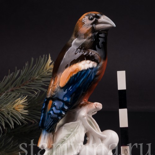 Фигурка птицы из фарфора Дубонос, Goebel, Германия, 1960-70 гг.