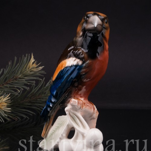 Фигурка птицы из фарфора Дубонос, Goebel, Германия, 1960-70 гг.