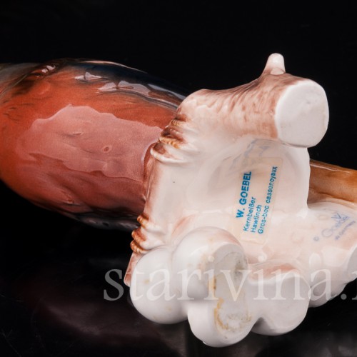 Фигурка птицы из фарфора Дубонос, Goebel, Германия, 1960-70 гг.