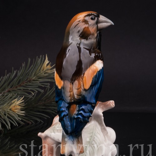 Фигурка птицы из фарфора Дубонос, Goebel, Германия, 1960-70 гг.