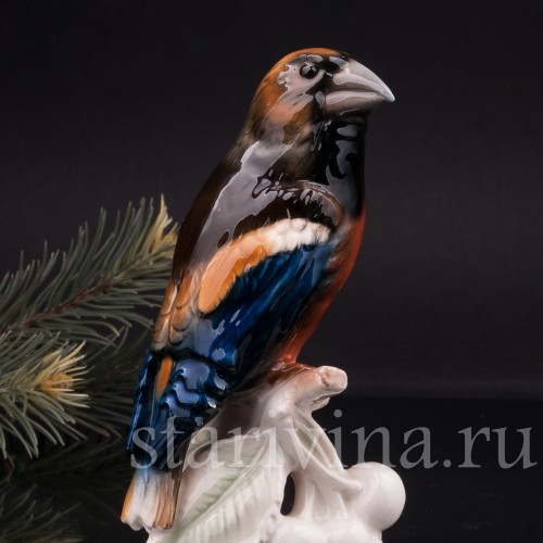 Фигурка птицы из фарфора Дубонос, Goebel, Германия, 1960-70 гг.