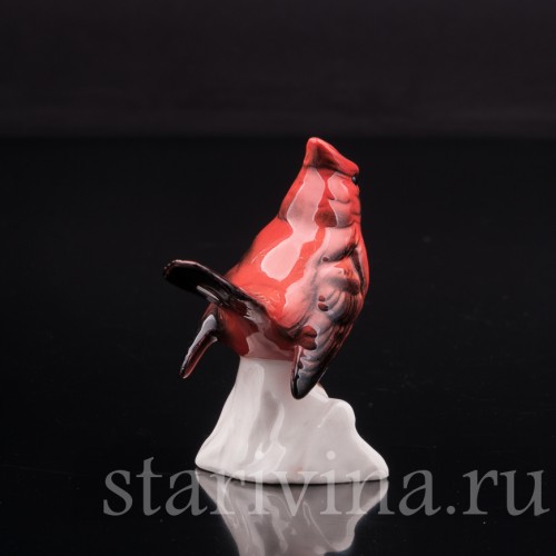 Фигурка птицы из фарфора Красный кардинал, миниатюра, Goebel, Германия, до 1991 г.