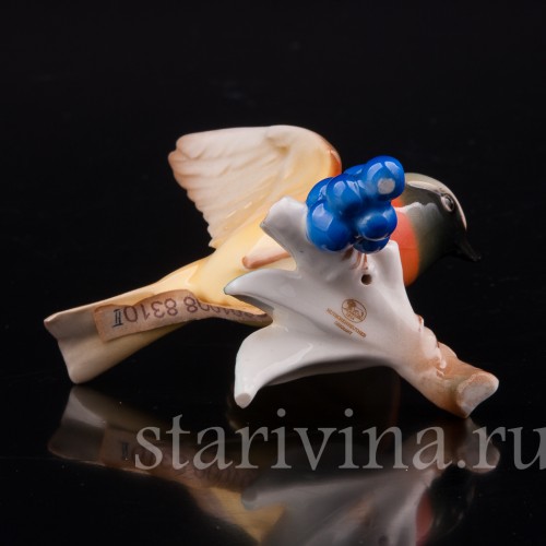 Фигурка птицы из фарфора Горихвостка, миниатюра, Hutschenreuther, Германия, 1980 гг.