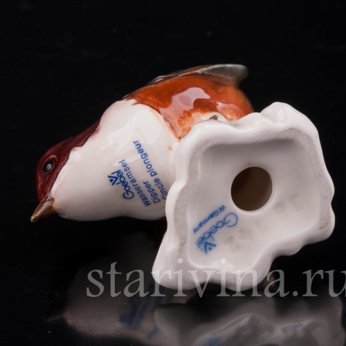 Фигурка птицы из фарфора Оляпка, миниатюра, Goebel, Германия, 1972-79 гг.