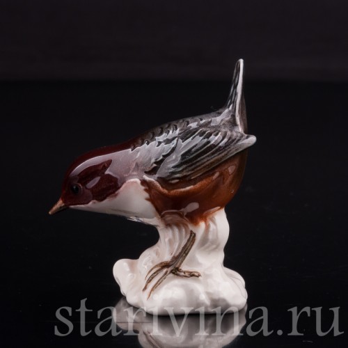 Фигурка птицы из фарфора Оляпка, миниатюра, Goebel, Германия, 1972-79 гг.