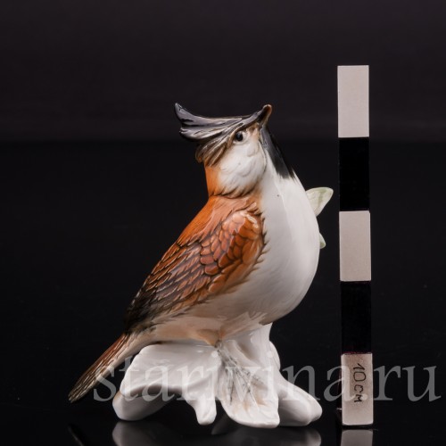 Фарфоровая статуэтка птицы Хохлатая синица, Karl Ens, Германия, вт. пол. 20 века.