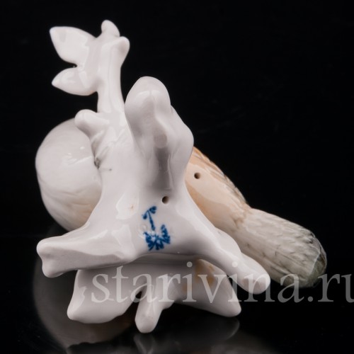 Фарфоровая статуэтка птицы Хохлатая синица, Karl Ens, Германия, вт. пол. 20 века.