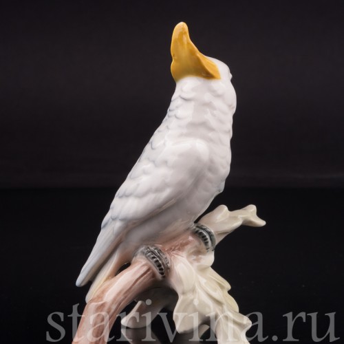 Статуэтка птицы из фарфора Попугай Какаду, миниатюра, Goebel, Германия, до 1990 г.