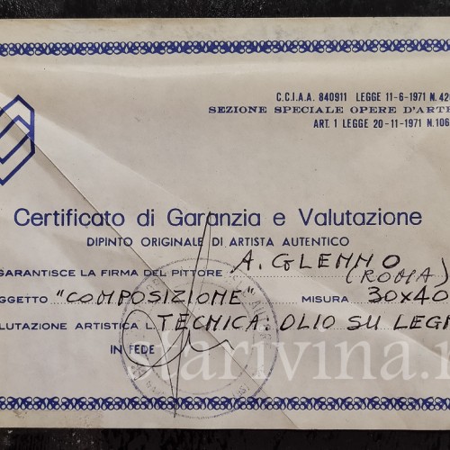 Картина маслом на доске Натюрморт с бокалом, Италия, сер. 20 в.