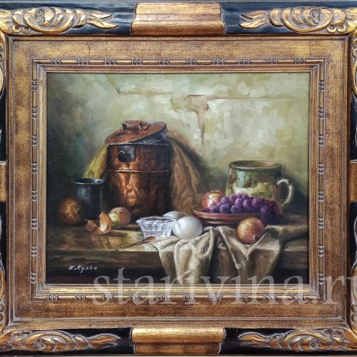 Картина маслом Натюрморт с луком, Германия, вт. пол. 20 в.