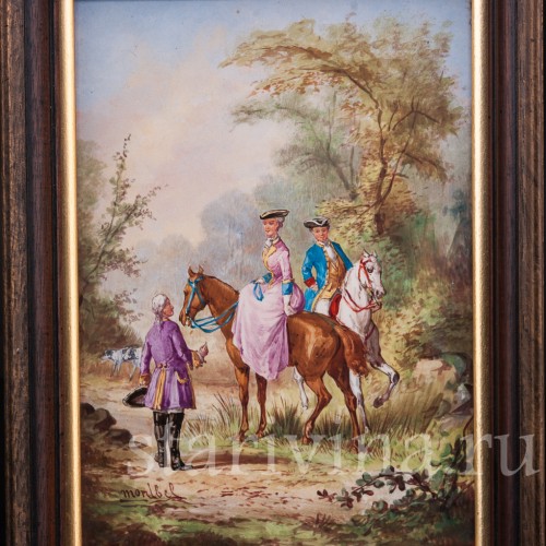 Две картины на фарфоре Сцены охоты, Германия, пер. пол. 20 в.