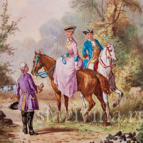 Две картины на фарфоре Сцены охоты, Германия, пер. пол. 20 в.