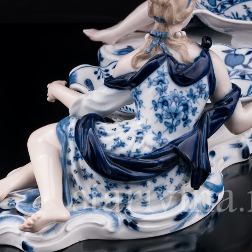 Парные фарфоровые статуэтки Пара с чашами, солонки, Meissen, Германия, сер. 19 - нач. 20 вв.