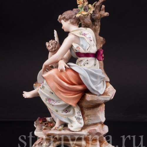 Фарфоровая композиция Венера и Амур, точащий стрелу, Volkstedt, Германия, кон. 19 в.