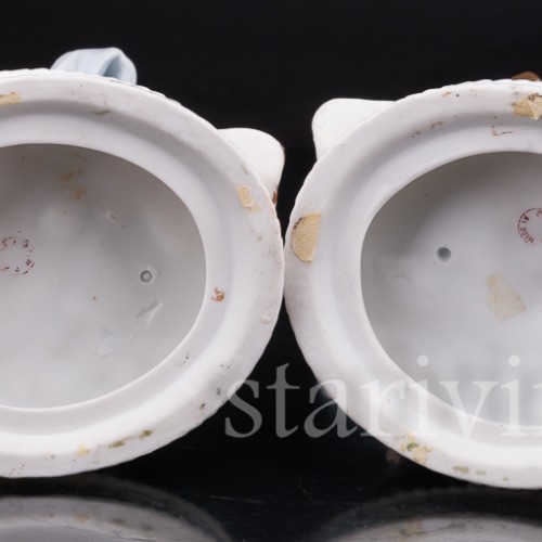 Парные фарфоровые статуэтки Малыши с нотами, Германия, кон. 19, нач. 20 вв.