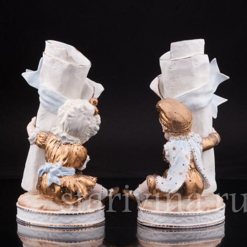 Парные фарфоровые статуэтки Малыши с нотами, Германия, кон. 19, нач. 20 вв.