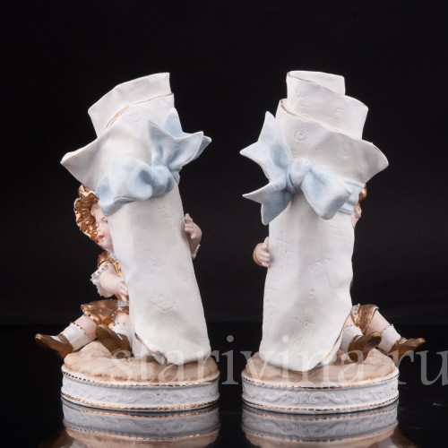 Парные фарфоровые статуэтки Малыши с нотами, Германия, кон. 19, нач. 20 вв.