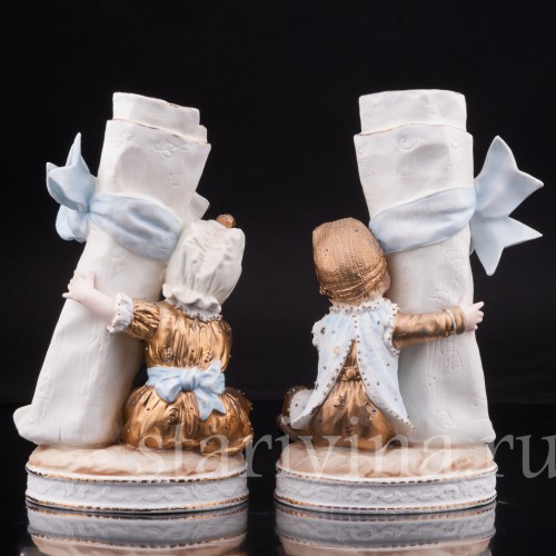 Парные фарфоровые статуэтки Малыши с нотами, Германия, кон. 19, нач. 20 вв.