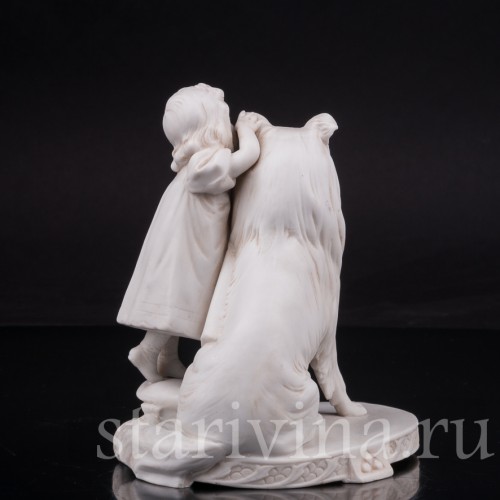 Фарфоровая статуэтка девушки Девочка с собакой, Goebel, Германия, нач. 20 в.
