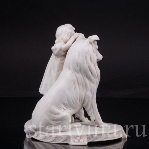 Фарфоровая статуэтка девушки Девочка с собакой, Goebel, Германия, нач. 20 в.