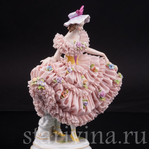 Девушка в шляпке, кружевная, Muller & Co, Германия, 1920-30 гг