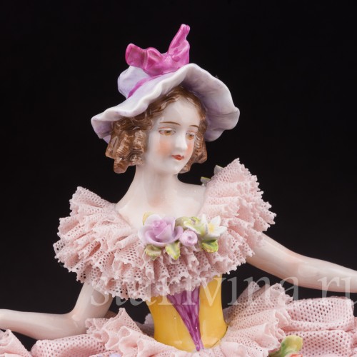 Девушка в шляпке, кружевная, Muller & Co, Германия, 1920-30 гг