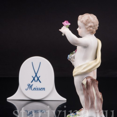 Фигурка путти из фарфора Аллегория Весны Meissen, Германия, кон. 19 - нач. 20 вв.