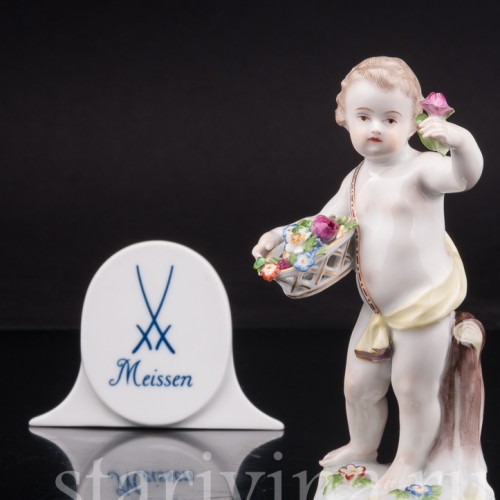 Фигурка путти из фарфора Аллегория Весны Meissen, Германия, кон. 19 - нач. 20 вв.